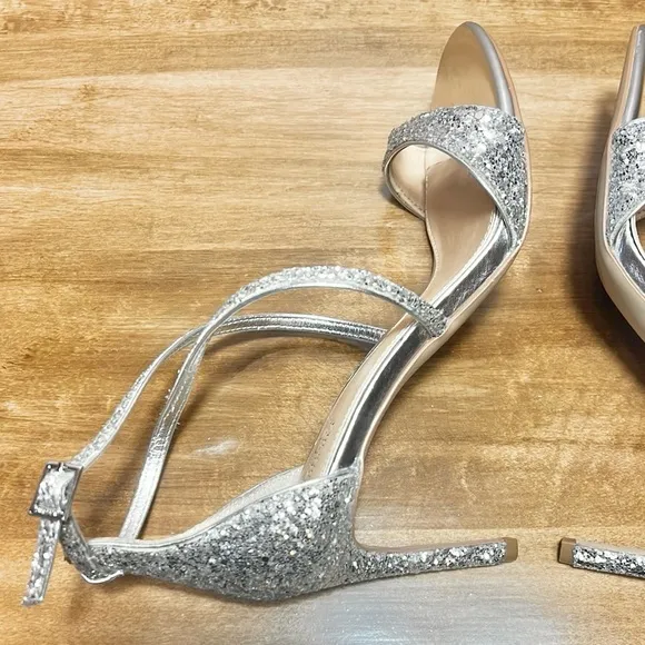 Badgley Mischka Strappy Glitter Heels