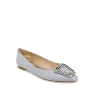 BADGLEY MISCHKA Womens Silver Emerie Pointed Toe Slip On Flats Shoes 6 M