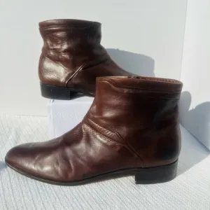Bally Made in Italy Men's Brown Leather Ankle Boots