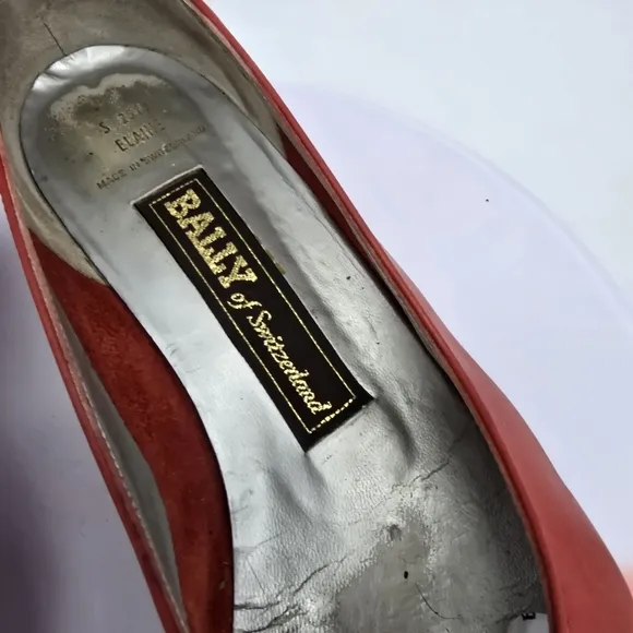 BALLY Of Switzerland Shoes Women's 6.5 Heels Red Leather Vintage