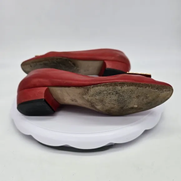 BALLY Of Switzerland Shoes Women's 6.5 Heels Red Leather Vintage