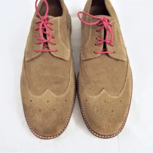 Banana Republic Men's Tan Suede Wingtip Lace-Up Brogue Oxford Shoes Size 9