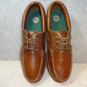 Bass Men's Size 12M Brown Leather Comfort Top Siders Deck Shoes Vibram R812