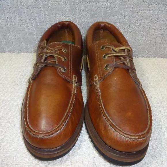 Bass Men's Size 12M Brown Leather Comfort Top Siders Deck Shoes Vibram R812