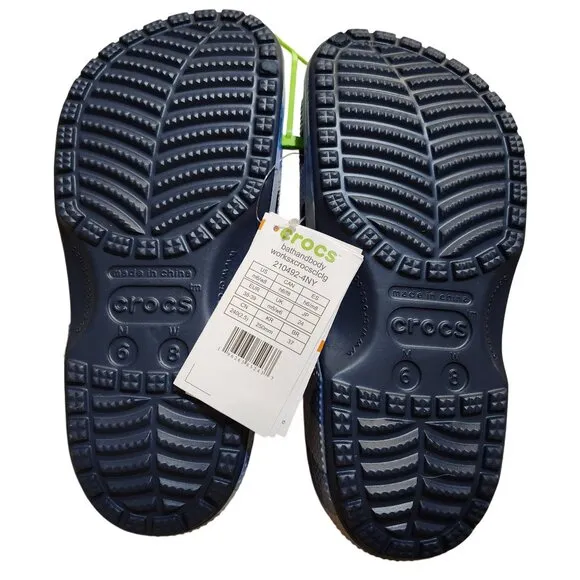 Bath &amp; Body Works x Crocs Women's Classic Size 8 Clog Blue White Gingham Jibbitz