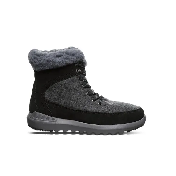 BEARPAW Black &amp; Gray Cheryl Water-Resistant Wool lined Boot Women’s Size 8 NEW
