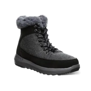 BEARPAW Black &amp; Gray Cheryl Water-Resistant Wool lined Boot Women’s Size 8 NEW
