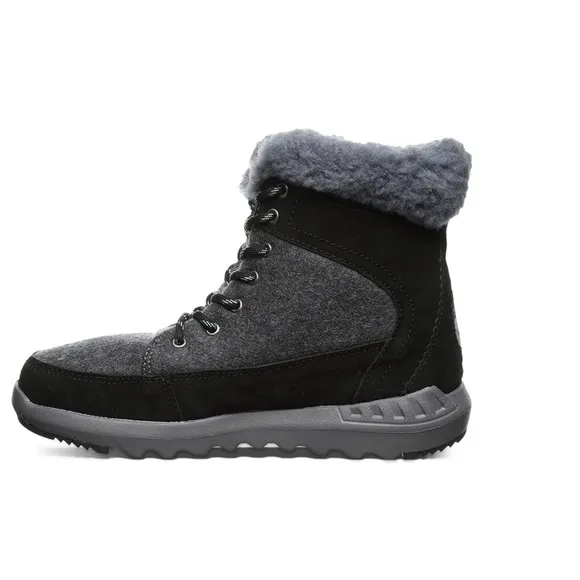 BEARPAW Black &amp; Gray Cheryl Water-Resistant Wool lined Boot Women’s Size 8 NEW