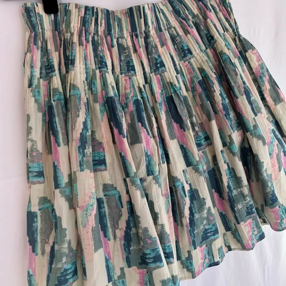 Beautiful Ba&amp;Sh Tigui Skirt Turquoise Blue Pink Sz M Retail $245