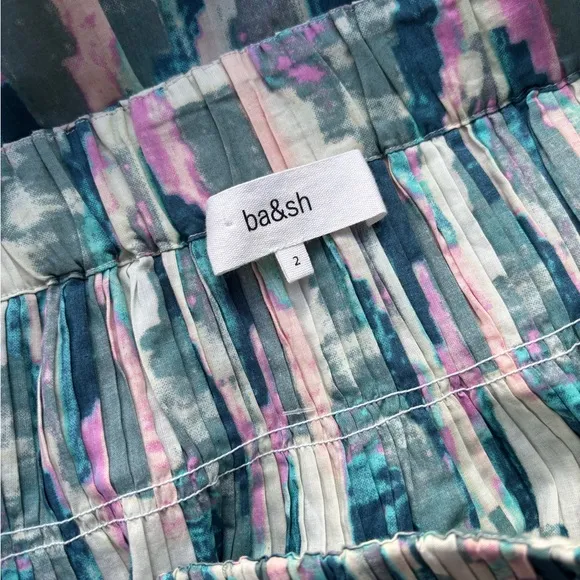 Beautiful Ba&amp;Sh Tigui Skirt Turquoise Blue Pink Sz M Retail $245