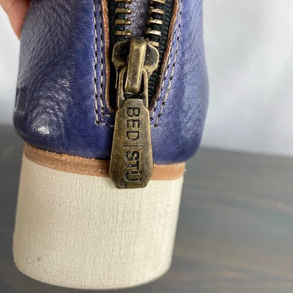 Bed Stu Carroll Platform Leather Sandals Women Size 7 Purple Ankle Strap NEW