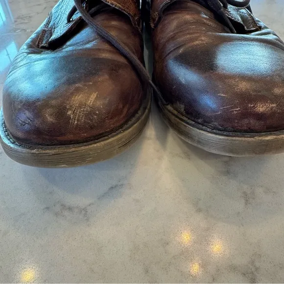 Bed Stu Hoover Distressed Chukka Brown Leather Casual Lace Up Boots. Size 10