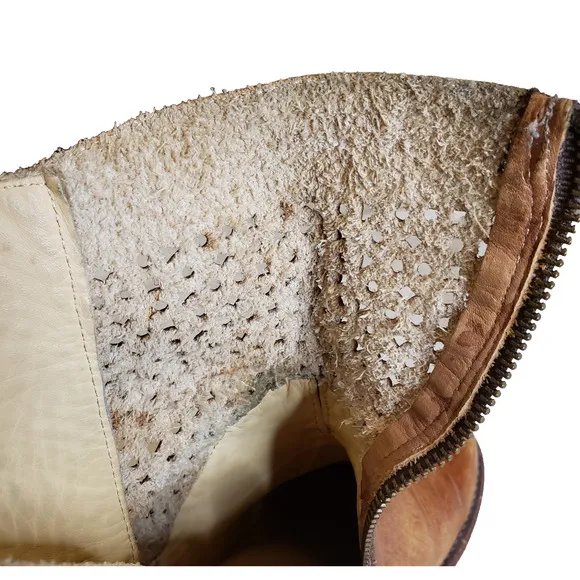 Bed Stu Womens Bridgewater Distressed Leather Tan Ankle Boot Side Zip Size 7