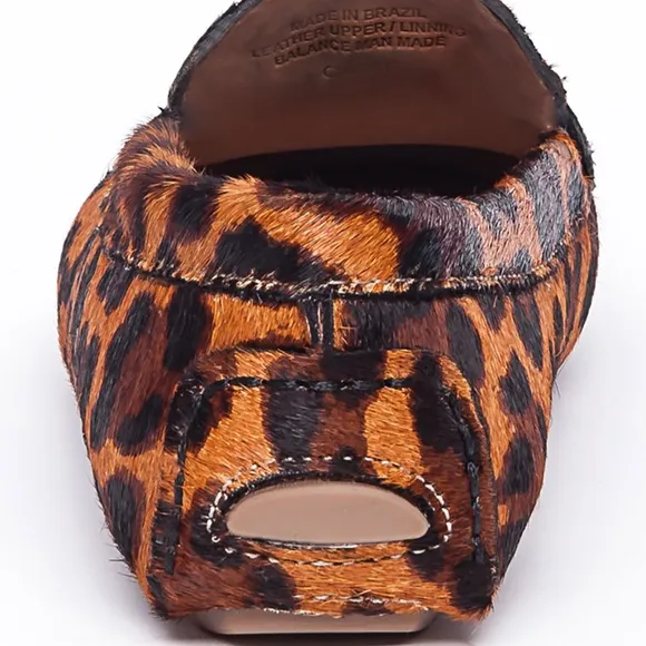 Bernardo Janie Animal Print Leather Loafers Leopard Knotted Ballet Flats Shoes 7