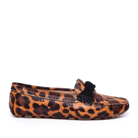 Bernardo Janie Animal Print Leather Loafers Leopard Knotted Ballet Flats Shoes 7