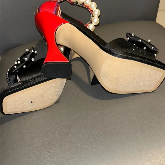 Betsey Johnson Black Pearl-Embellished Women's Heels