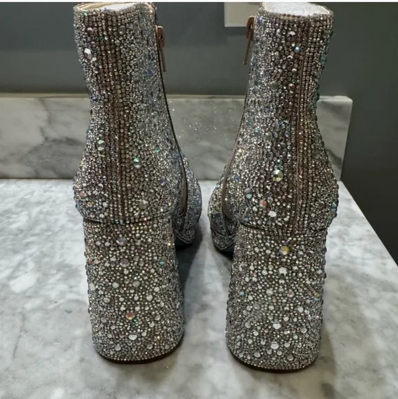 Betsey Johnson Elegant Silver Ankle Boots