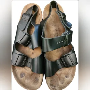 Betula Birkenstock Milano Men's US Size 11 (EU 44) Black Sandals Shoes
