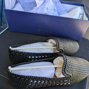 Birdies Starling Handwoven Vegan Loafer Flats Shoes in Black