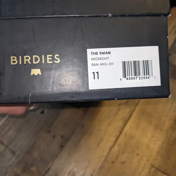 Birdies The Swan In Midnight Suede Flats Slides
