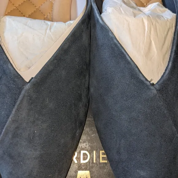 Birdies The Swan In Midnight Suede Flats Slides