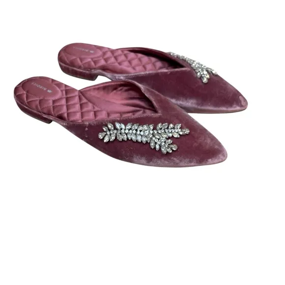 Birdies The Swan Velvet Slip On Shoes