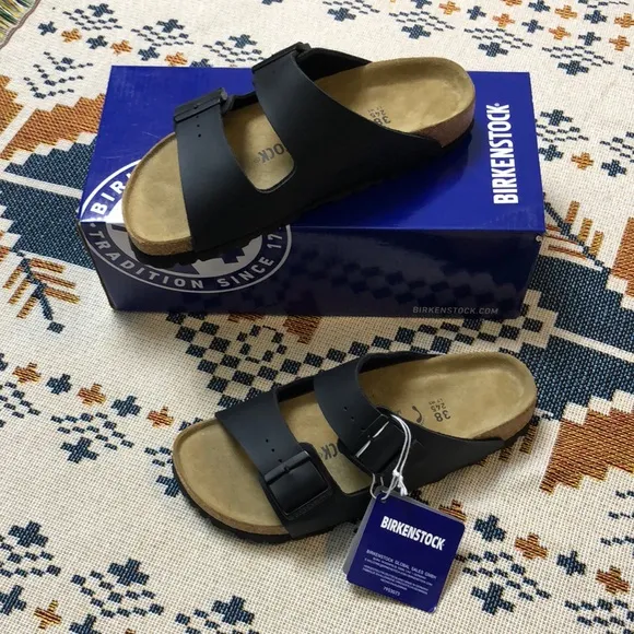🏄🏼‍♀️Birkenstock Arizona 🏄🏼‍♀️Black Fashion Casual Sandals-Narrow