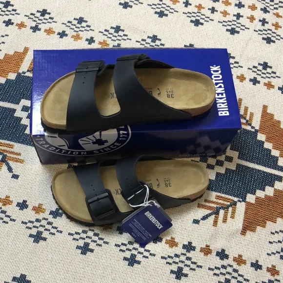 🏄🏼‍♀️Birkenstock Arizona 🏄🏼‍♀️Black Fashion Casual Sandals-Narrow