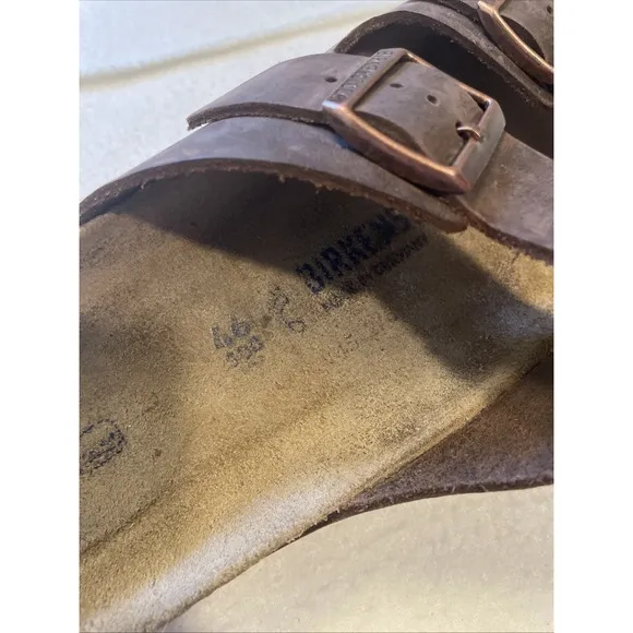 Birkenstock Arizona Buckle Sandals Size 46 Mens Size 13-13.5 Mocha Suede Leather