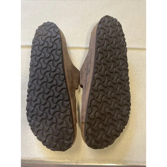 Birkenstock Arizona Buckle Sandals Size 46 Mens Size 13-13.5 Mocha Suede Leather