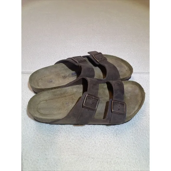 Birkenstock Arizona Buckle Sandals Size 46 Mens Size 13-13.5 Mocha Suede Leather