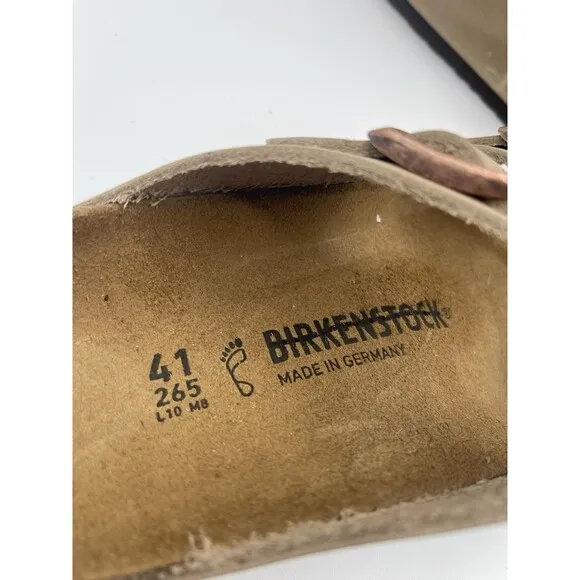 Birkenstock Arizona Sandals Unisex Brown Leather Comfort Size 10 US 41 New
