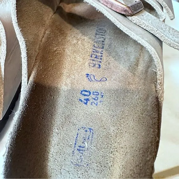 BIRKENSTOCK Arizona Soft Footbed Taupe Leather Casual Unisex's Sandals