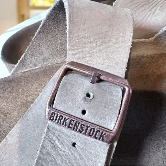 BIRKENSTOCK Arizona Soft Footbed Taupe Leather Casual Unisex's Sandals