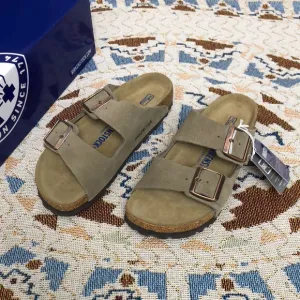 Birkenstock Arizona Taupe Narrow Sandals Two-Strap Design Contoured Footbed