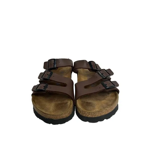 Birkenstock Betula Brown Leather Cork-Footbed Comfort Slip On Sandals Size 36