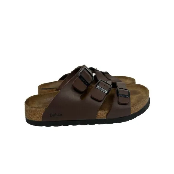 Birkenstock Betula Brown Leather Cork-Footbed Comfort Slip On Sandals Size 36