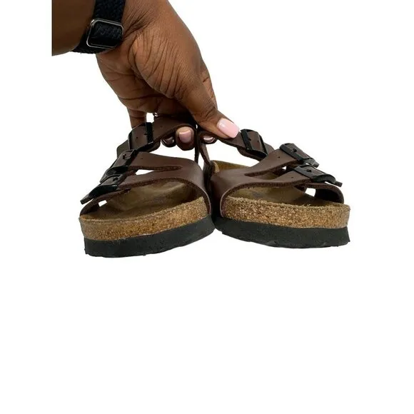 Birkenstock Betula Brown Leather Cork-Footbed Comfort Slip On Sandals Size 36