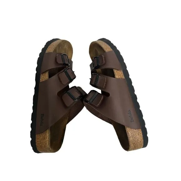 Birkenstock Betula Brown Leather Cork-Footbed Comfort Slip On Sandals Size 36