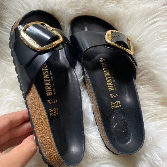 Birkenstock big Buckle sandals size 37 black color