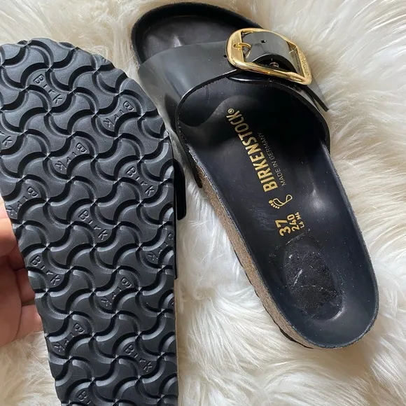 Birkenstock big Buckle sandals size 37 black color