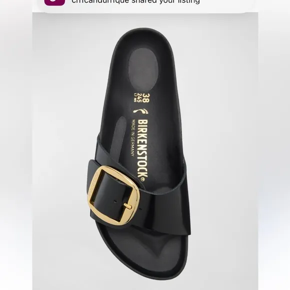 Birkenstock big Buckle sandals size 37 black color