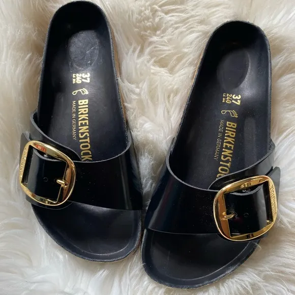 Birkenstock big Buckle sandals size 37 black color