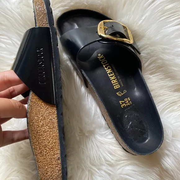 Birkenstock big Buckle sandals size 37 black color
