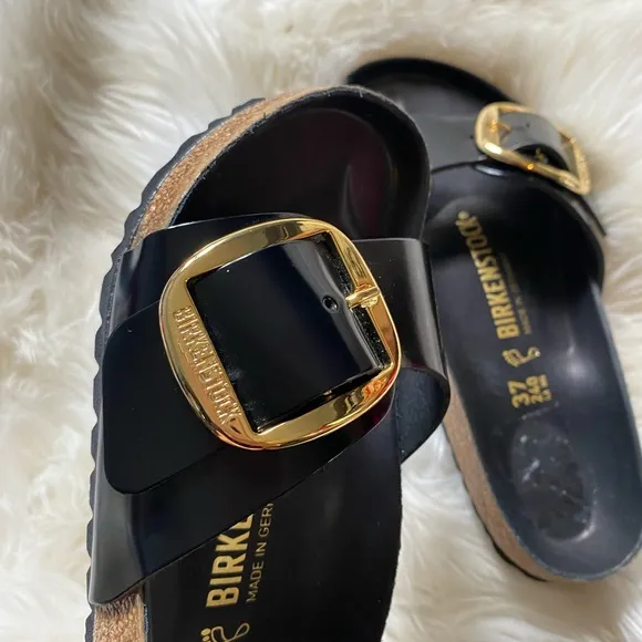 Birkenstock big Buckle sandals size 37 black color