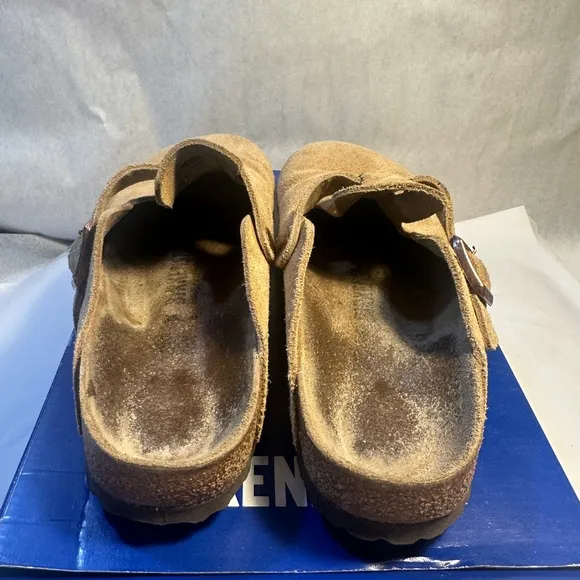 Birkenstock Boston BS Latte Crème Tan Suede Shoes with box size 39 Euro / 8 US