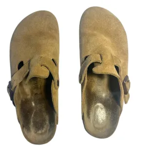 Birkenstock Boston BS Latte Crème Tan Suede Shoes with box size 39 Euro / 8 US