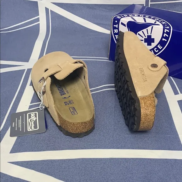 Birkenstock Boston 😘Cream Narrow 😘Mules Contoured Footbed Slip-On