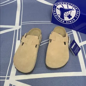 Birkenstock Boston 😘Cream Narrow 😘Mules Contoured Footbed Slip-On