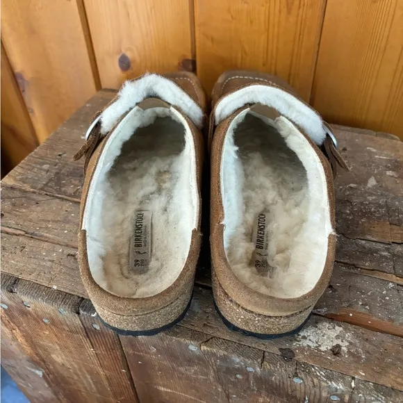 Birkenstock Buckley Shearling and Suede Clogs